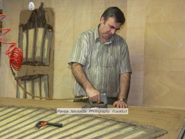 Sotirios Kazakis im Atelier, Niddastraße 66–68